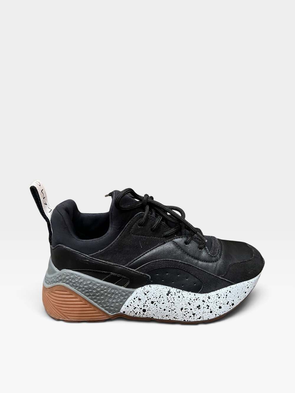Stella McCartney Black Eclypse Low-Top Chunky Platform Sneakers Size EU 35 (US 5